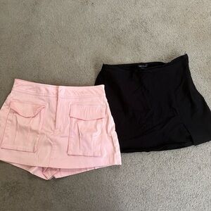 Women's Pink and Black Shorts Set